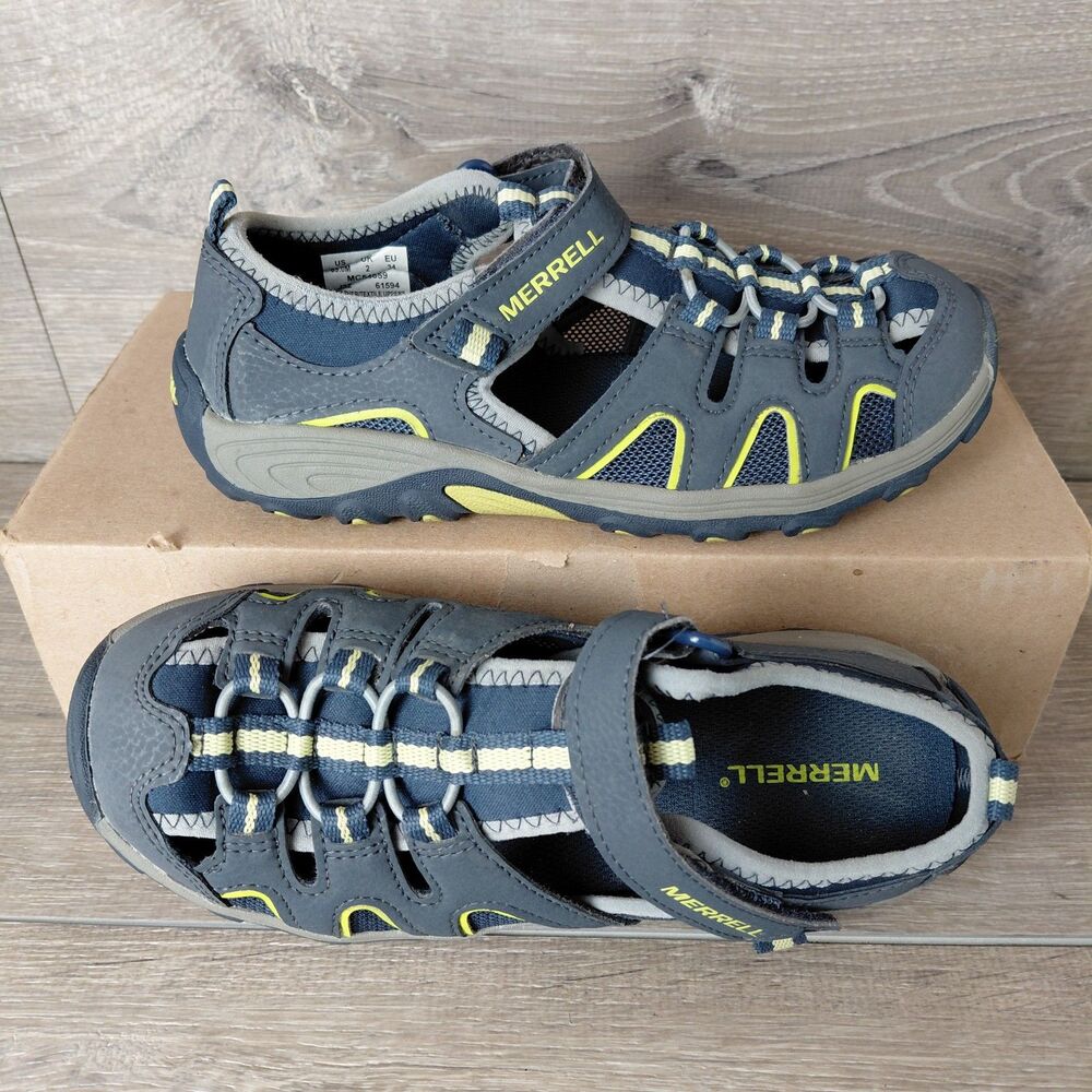 Merrell Sandals Kids 3 Gray Hydro H2O Hiker Slip On Outdoor Hiking Beach Shoes